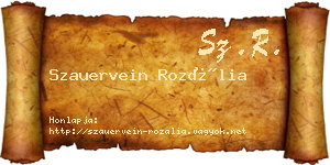 Szauervein Rozália névjegykártya